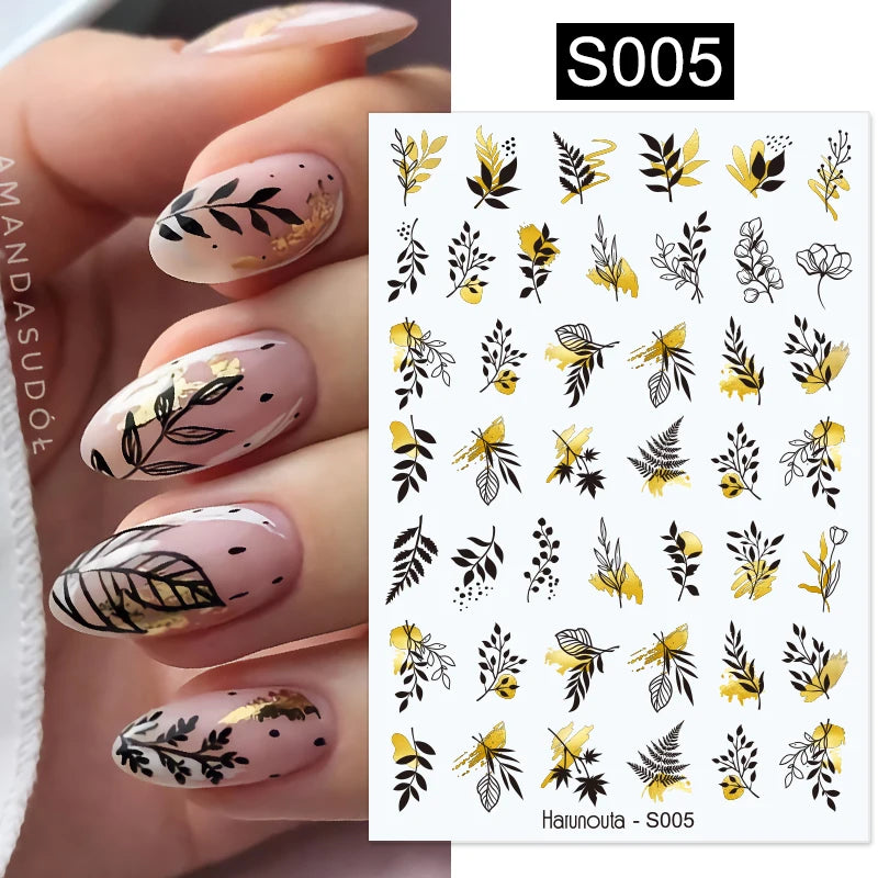 Succulent Plants 3D Nail Sticker - Spring Floral DIY Decoration