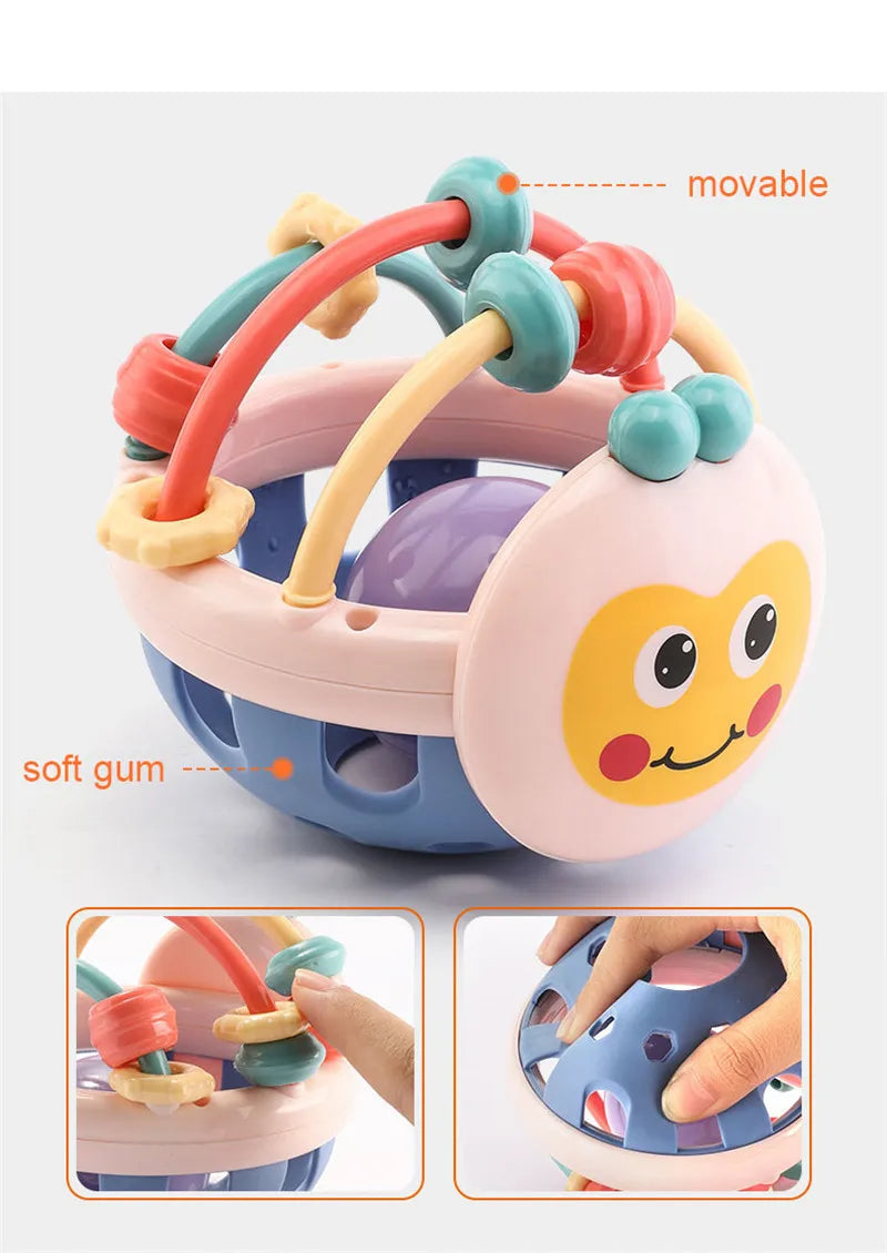 Educational Sensory Teether Rattle Toys for Infants Aged 0-12 Months