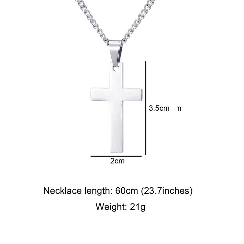 Men&#39;s Christian Cross Pendant Necklace – Fashion Metal Religious Amulet Accessory