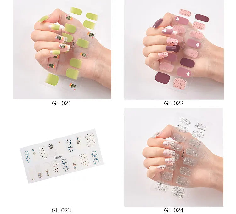 Glitter Series Nail Wraps - Shiny Manicure Decoration Stickers