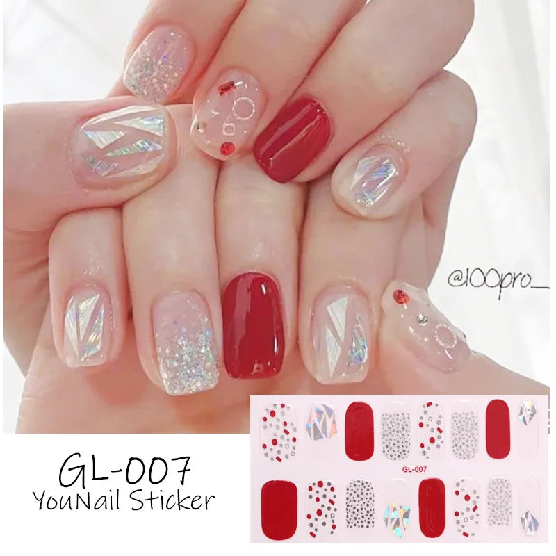 Glitter Series Nail Wraps - Shiny Manicure Decoration Stickers