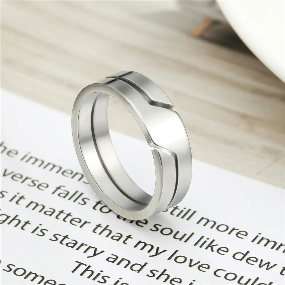 Skyrim Simple Stainless Steel Couple Rings – Casual Bands for Men &amp; Women, Perfect for Engagement or Anniversary Gifts