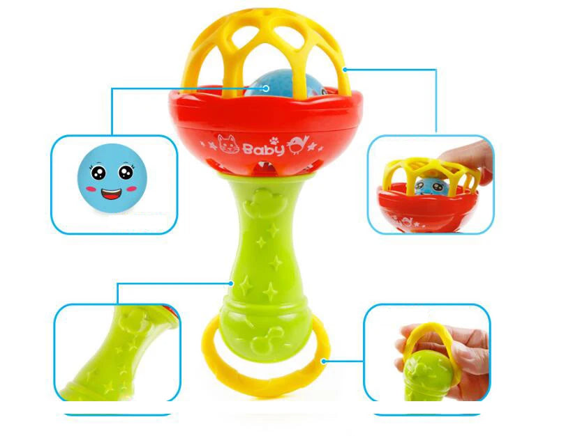 Educational Sensory Teether Rattle Toys for Infants Aged 0-12 Months