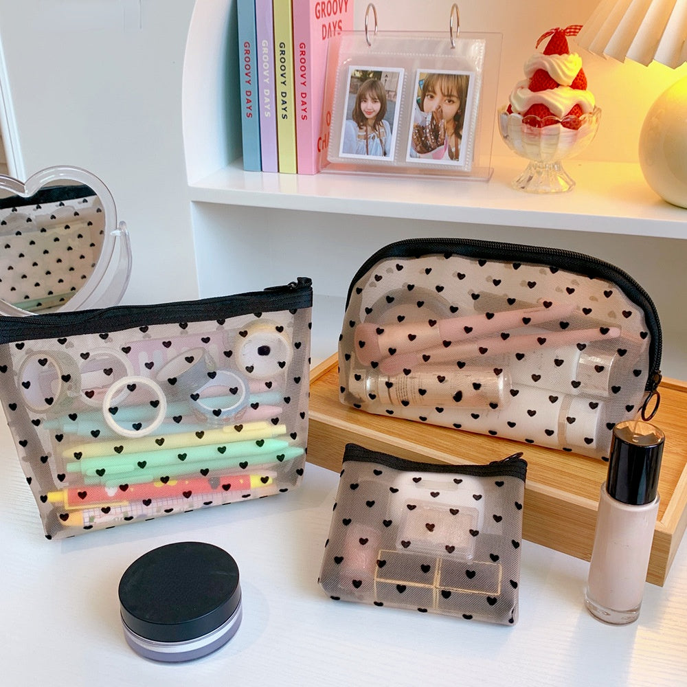 Mesh Cosmetic Travel Bag - Portable Makeup Organizer for Women