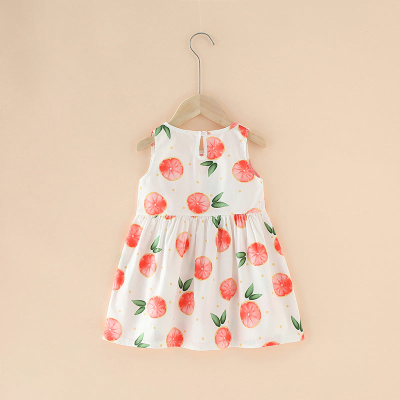 Cotton Summer Dress for Girls – Sleeveless Floral Princess Party Outfit, Perfect Kids Clothing