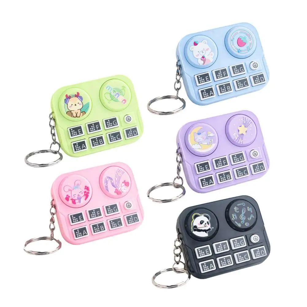 Mini DJ Music Disc Keychain Toy, Musical Sound Button Pendant, Fun Educational Gift for Kids
