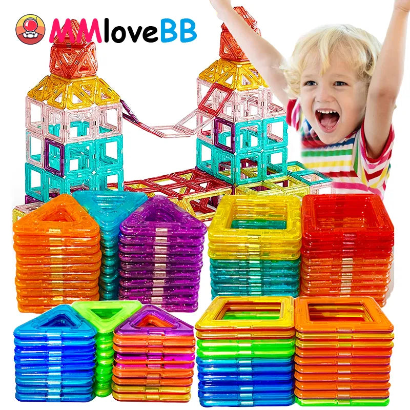 Magnetic Building Blocks Set: Big &amp; Mini Sizes for Creative Construction Play