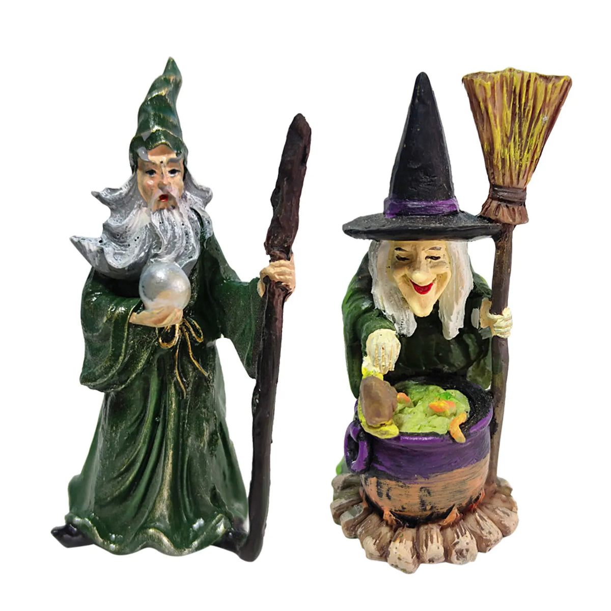 Halloween Horror Witch Figurine: Desktop DIY Decoration for Party and Garden