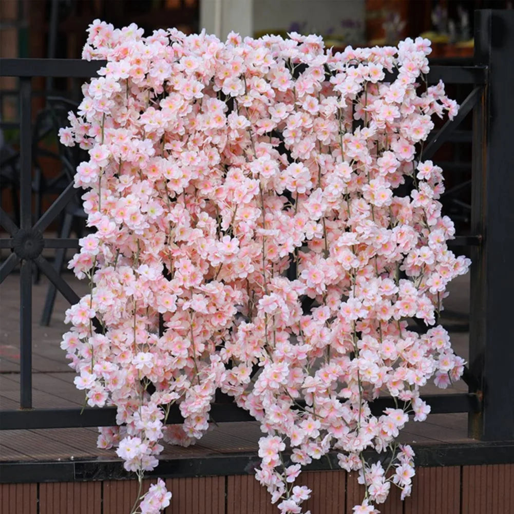 180Cm Artificial Sakura Vine: Wedding and Home Decor, Fake Flower Decoration for Wall Hanging