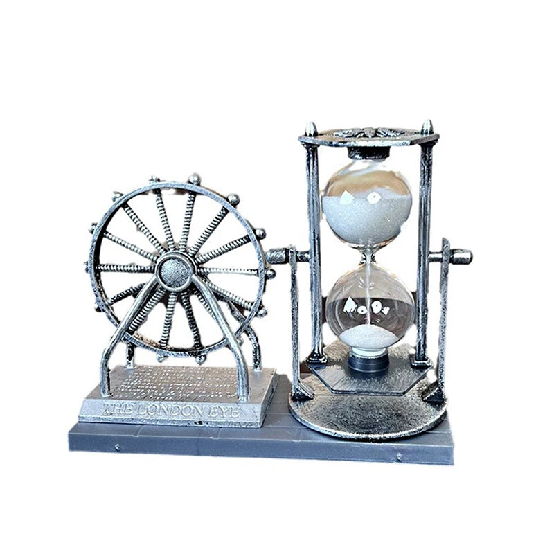 1PC Retro Ferris Wheel Quicksand Hourglass: Creative Desk Ornament for Home or Office