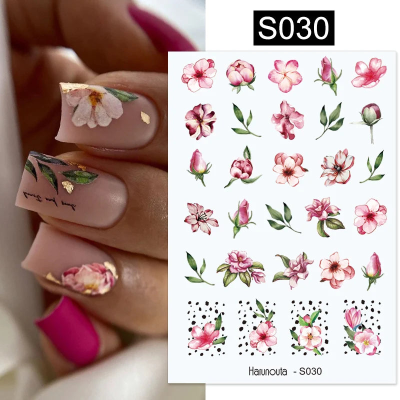 Succulent Plants 3D Nail Sticker - Spring Floral DIY Decoration