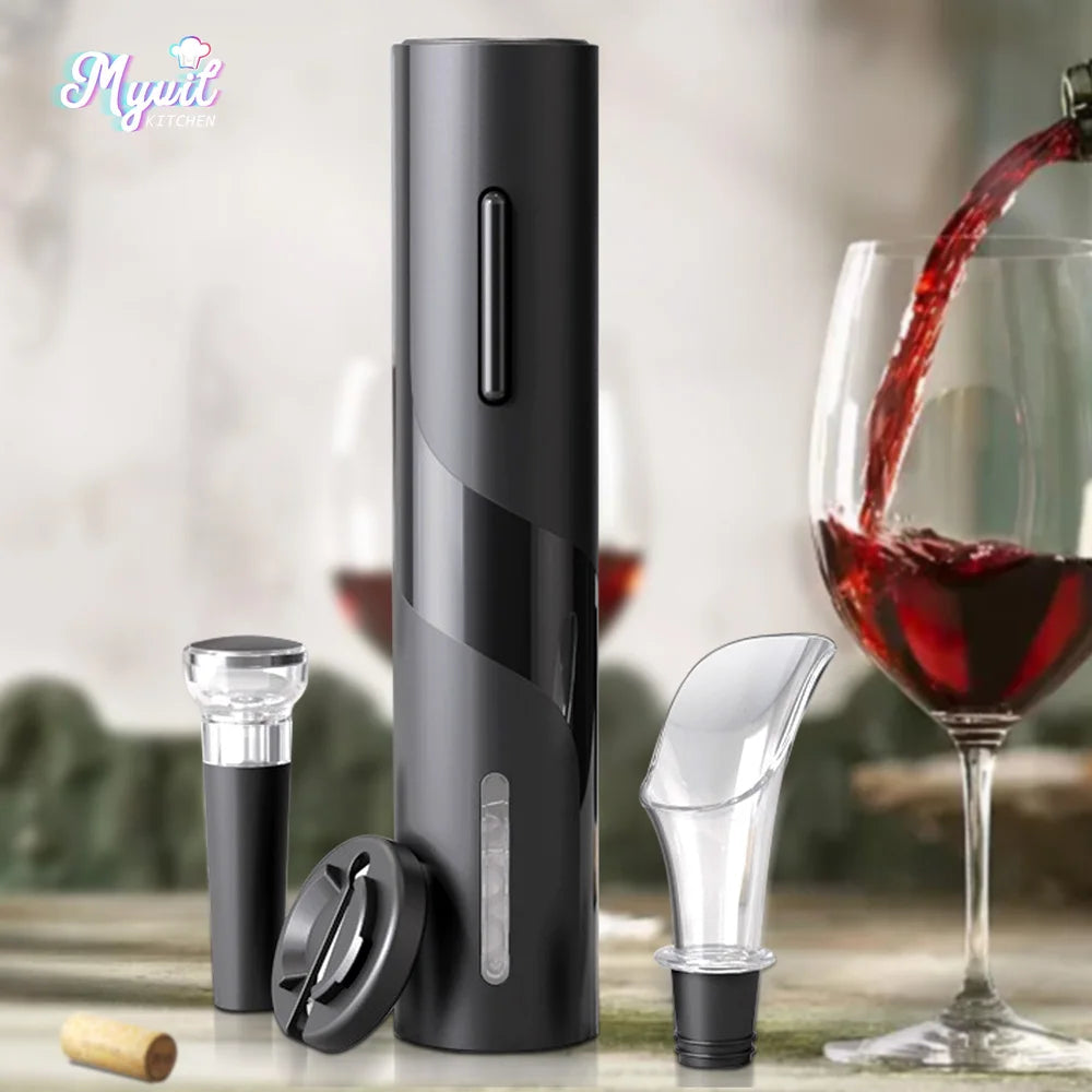 Electric Wine Opener: Automatic Corkscrew and Battery-Powered Bottle Opener with Foil Cutter – Perfect for Wine and Beer