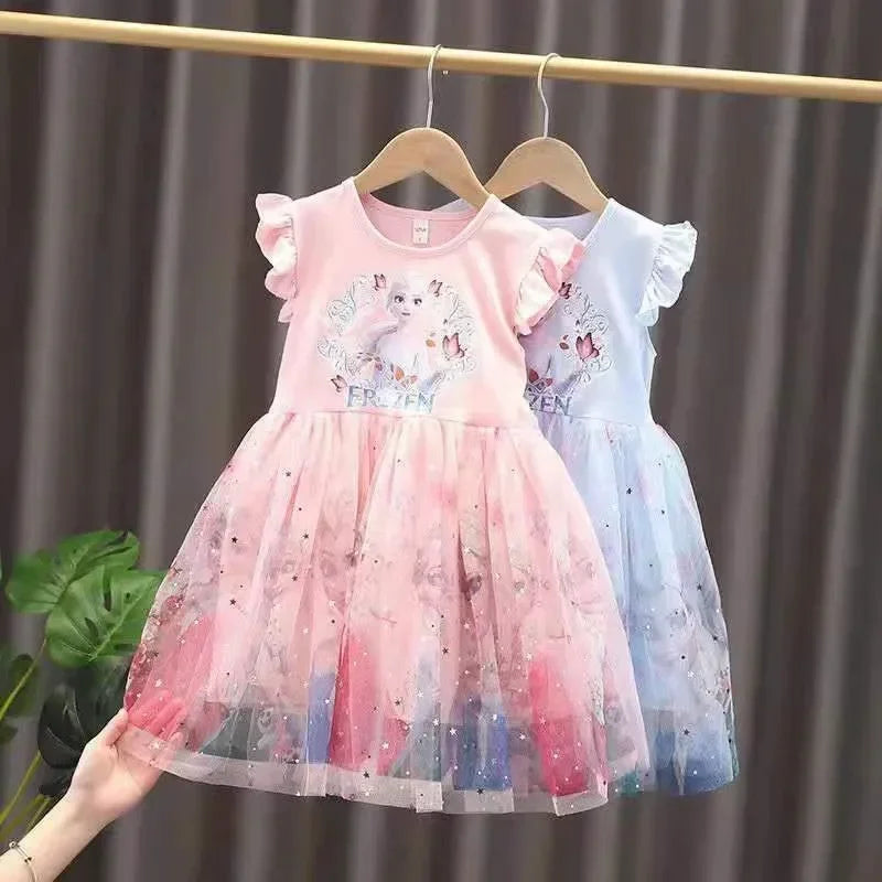 Summer Dresses For Girls -  Frozen Anna Elsa, Perfect for Birthday Parties and Children's Events