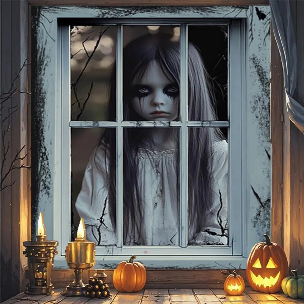 2 PCS Scary Curtain For Halloween Party Decorations