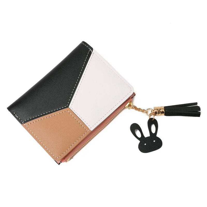 Women&#39;s PU Leather Wallet - Foldable Portable Card Holder &amp; Coin Purse