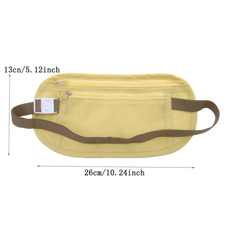 Invisible Travel Waist Pack - Hidden Money Belt &amp; Passport Pouch for Security