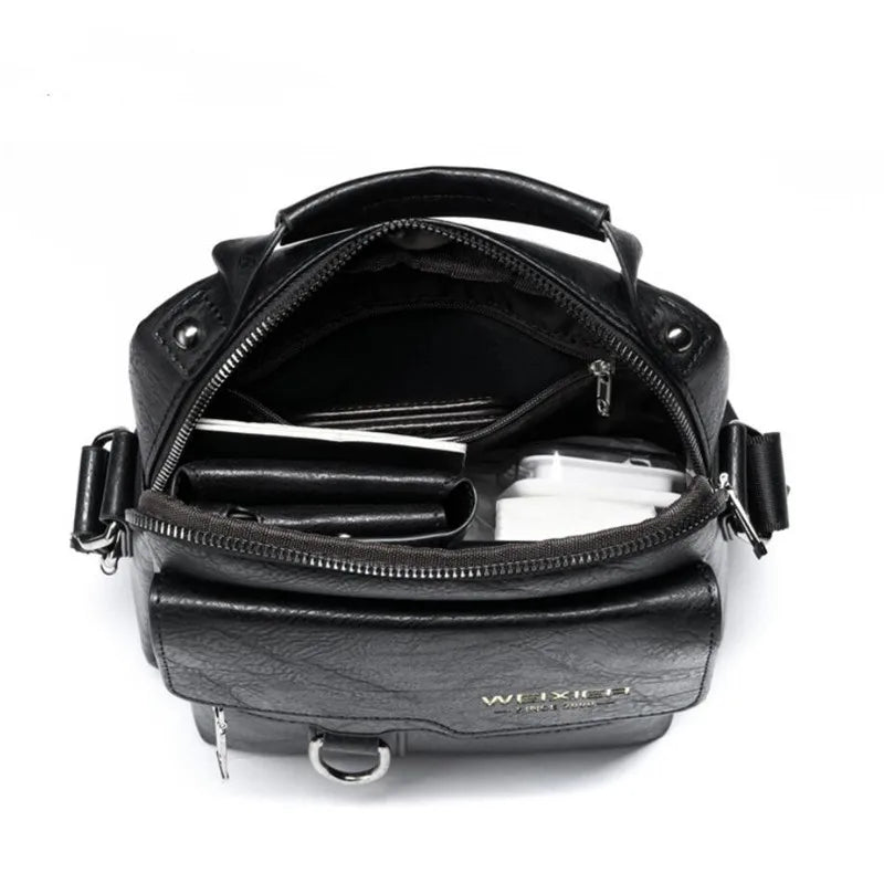 Men&#39;s Durable Leather Crossbody Sling Bag - Fashionable Travel Shoulder Pack