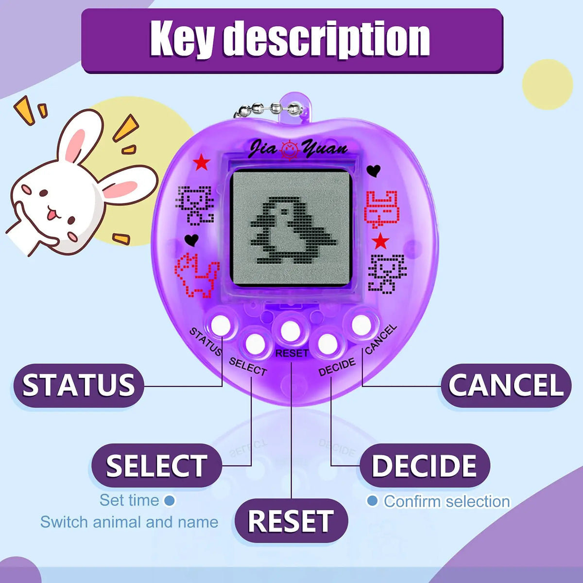 Kids Electronic Pets Game – Tamagotchi Handheld Game Console in Russian