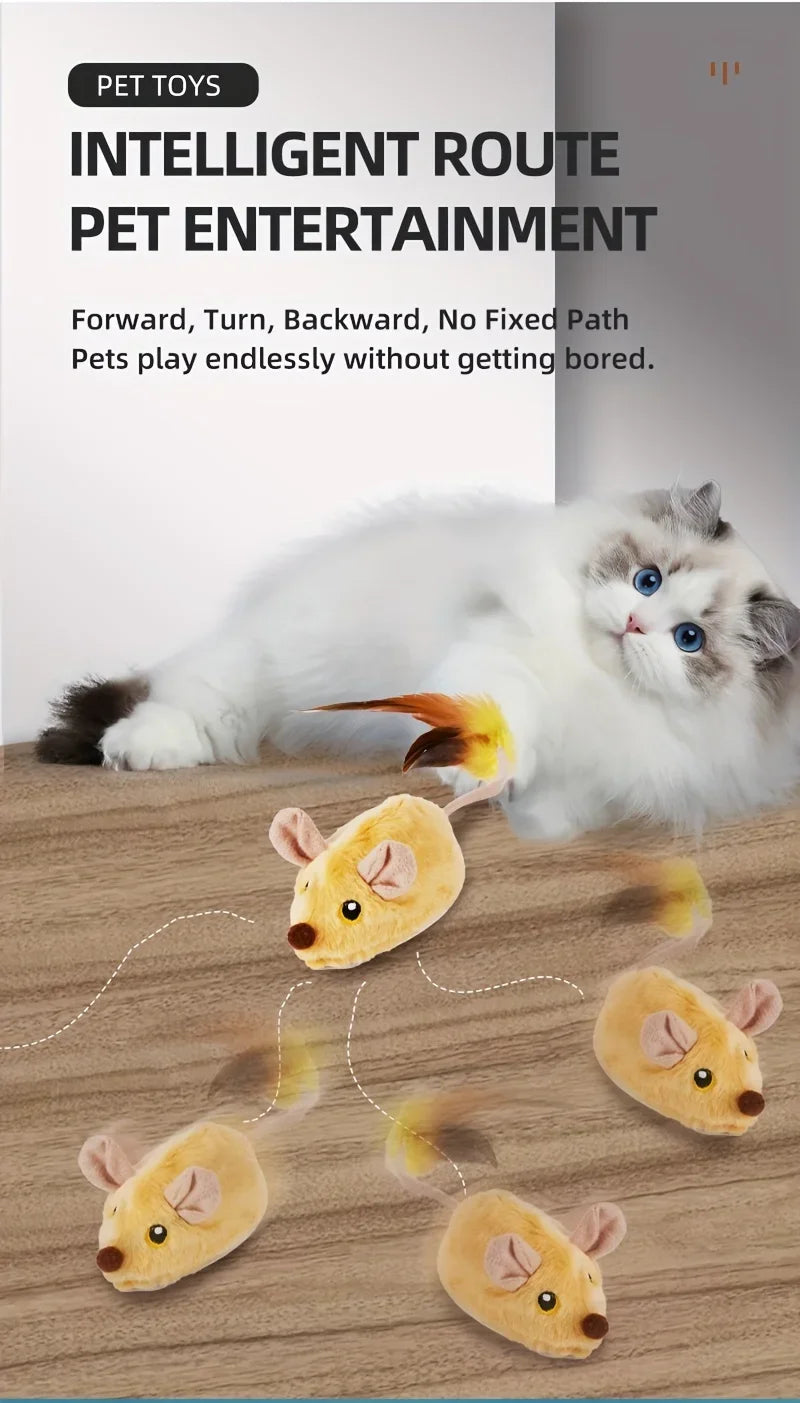 USB Rechargeable Electric Cat &amp; Mouse Toy – Interactive, Bite-Resistant Chasing Disc for Pets