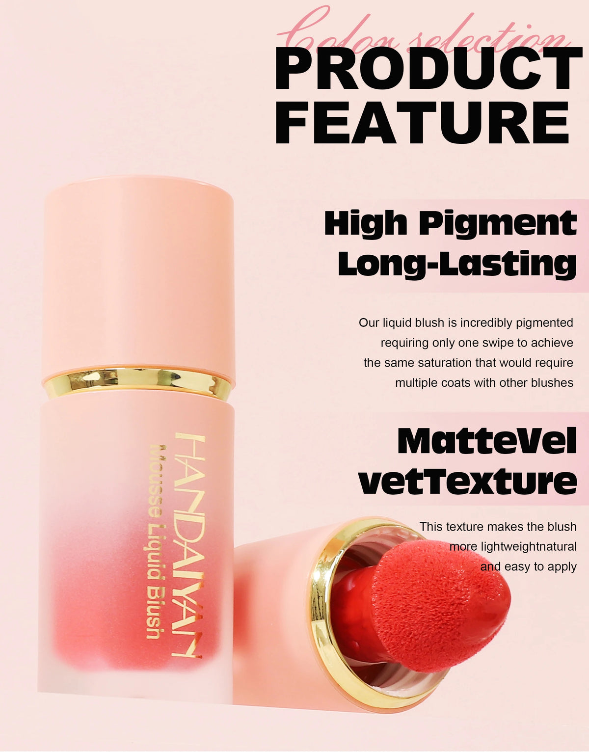 HANDAIYAN 6-Color Matte Liquid Blush Set