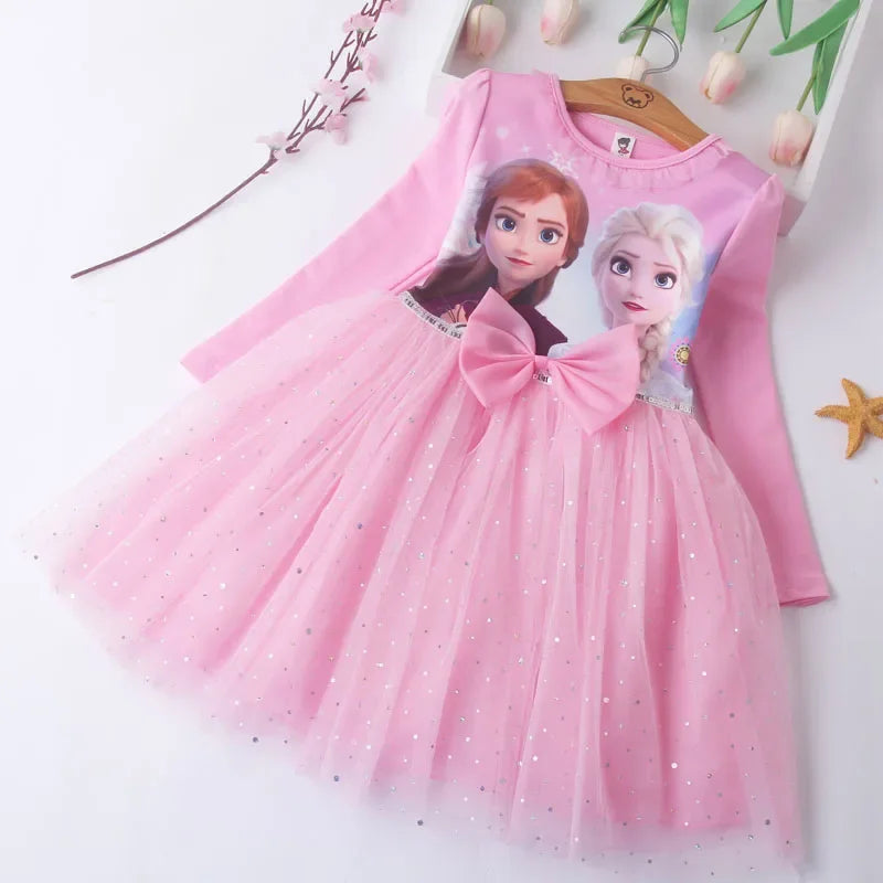 Fall Dresses for Girls – Frozen Elsa Long Sleeve Princess Costume, Perfect for Birthday Parties and Children&#39;s Events