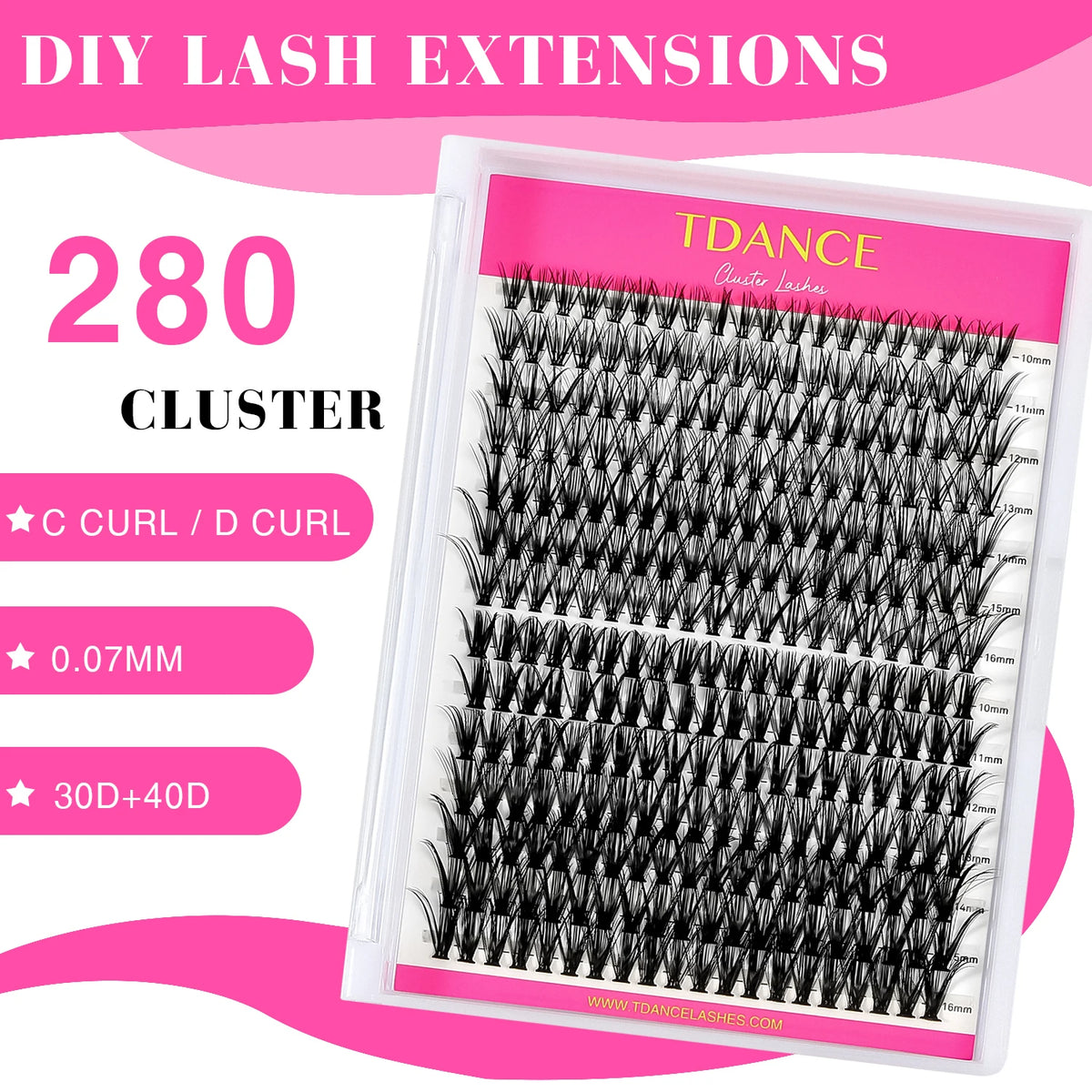 TDANCE 280PCS DIY Lash Extension Kit - Bond, Seal &amp; Remover for At-Home Application