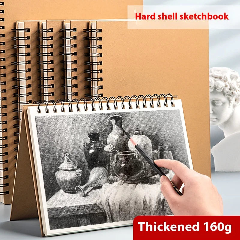 Professional Sketchbook - 160 GSM Thick Paper Spiral Notebook for Watercolor and Drawing