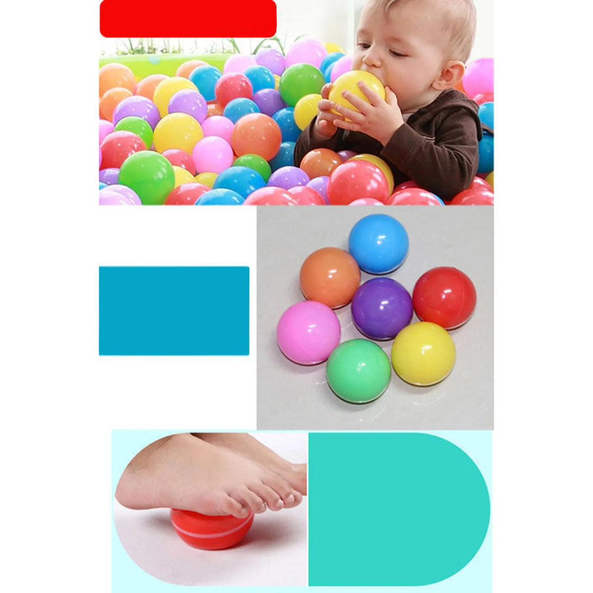 50/100PCS Colorful Soft Ocean Balls: Eco-Friendly Stress Relief Toy for Kids&#39; Outdoor Fun