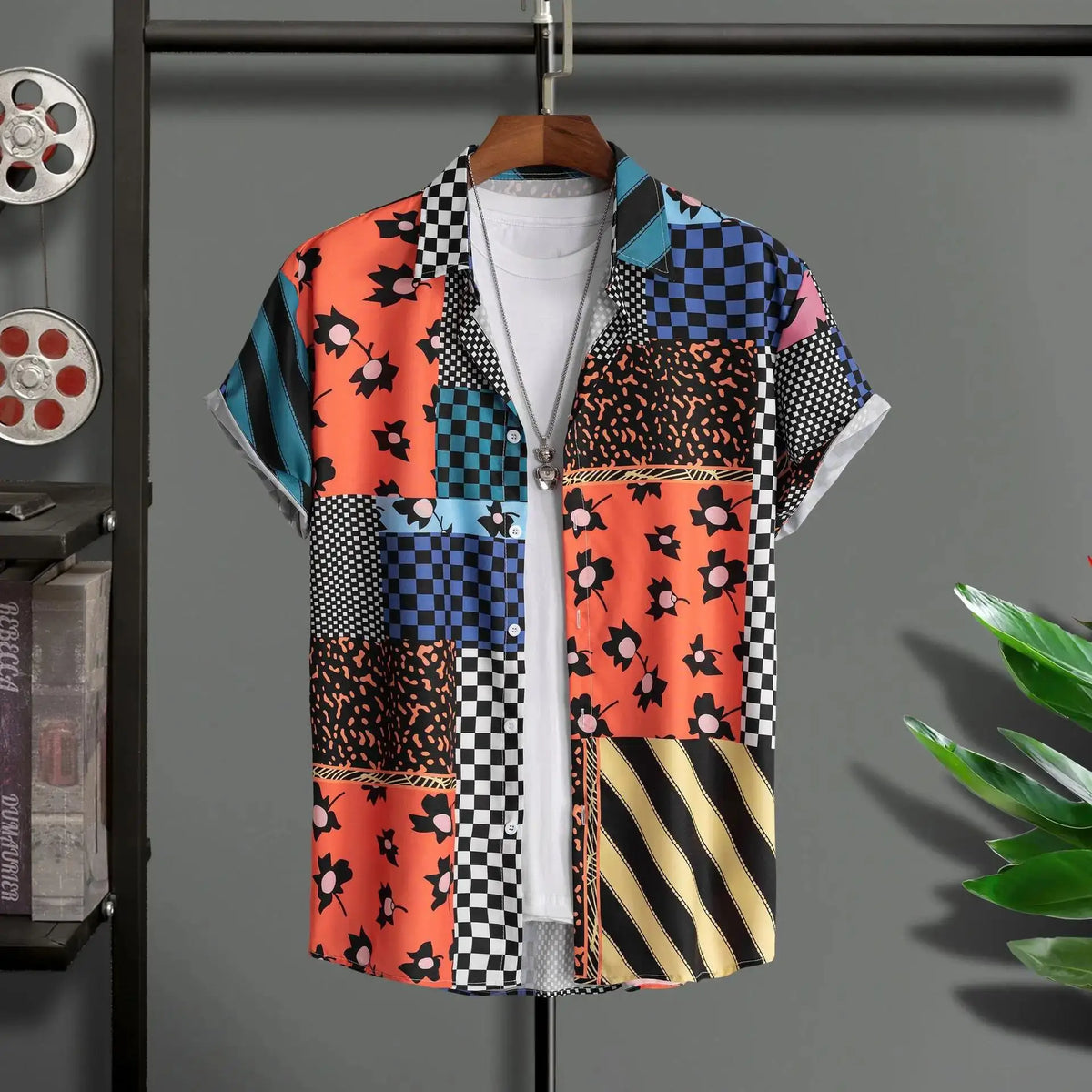 Men's Hawaiian Floral Print Shirt, Casual Short Sleeve Button-Up, Lightweight Beach Holiday Summer Wear