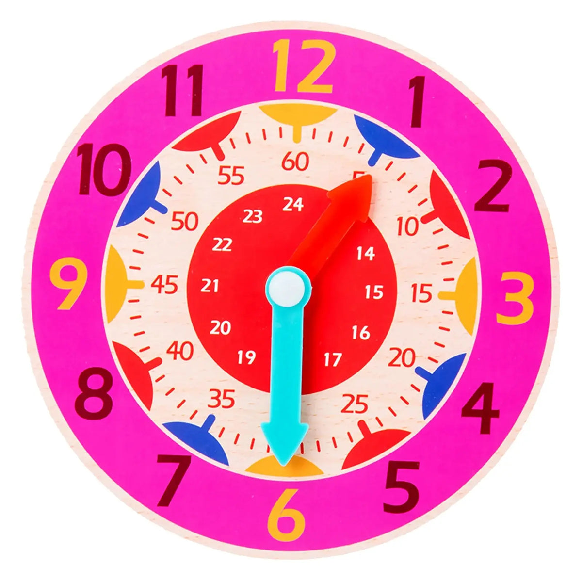 Montessori Wooden Clock: Educational Time-Learning Toy for Kids