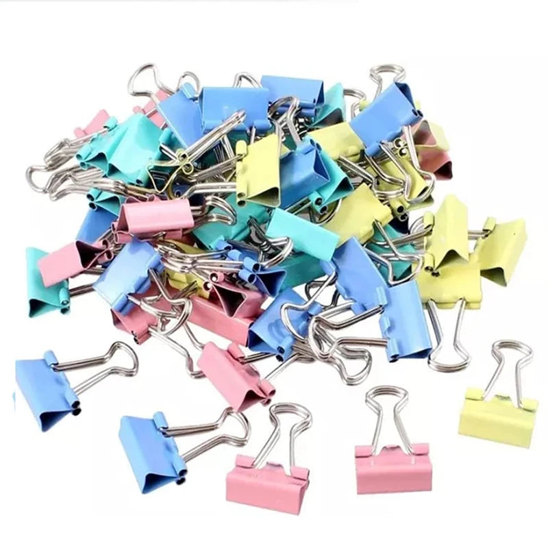 50pcs Colorful Mini Metal Binder Clips (15mm) for School and Office Supplies