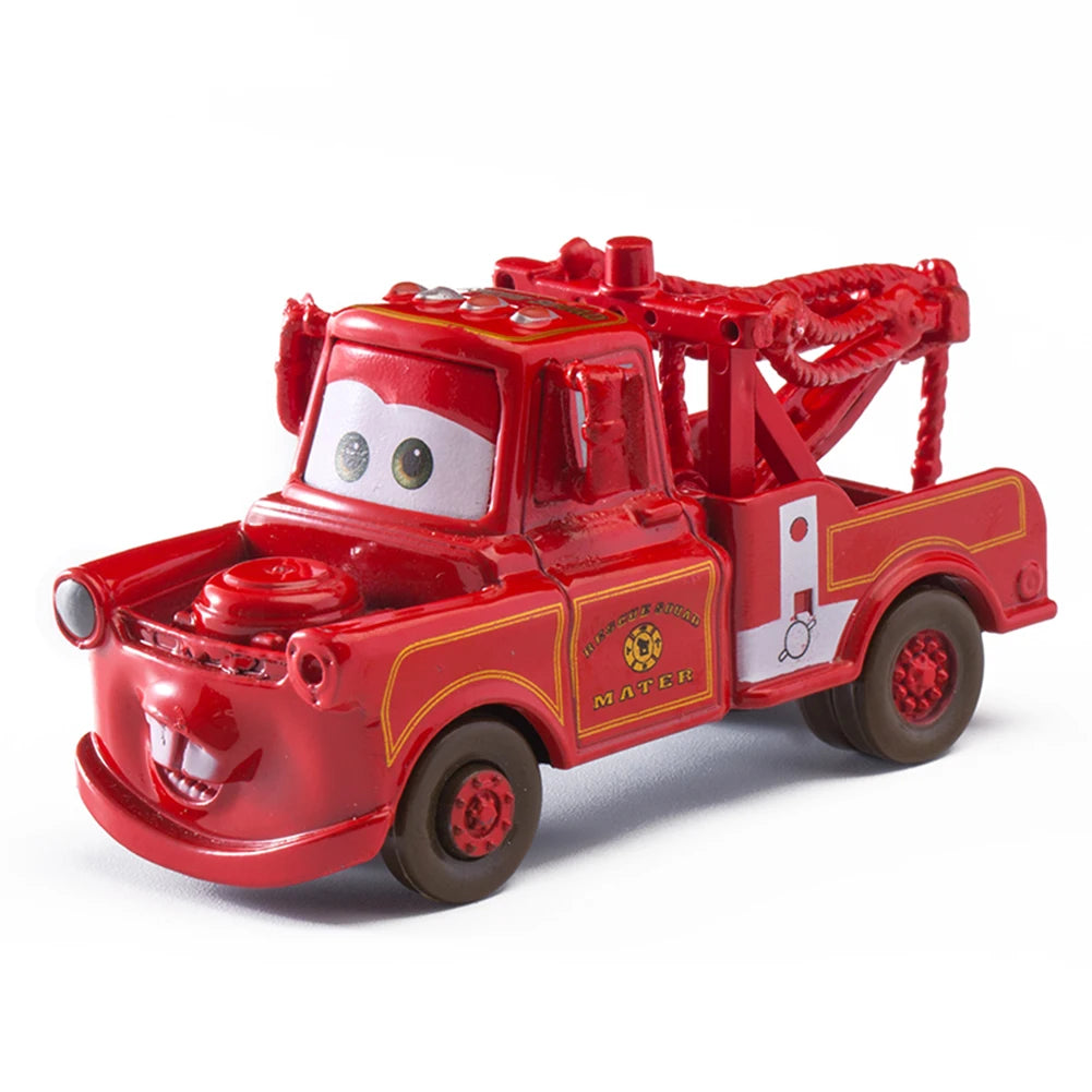 Disney Pixar Cars Lightning McQueen 1:55 Alloy Metal Model Car – Includes Mater and Sheriff