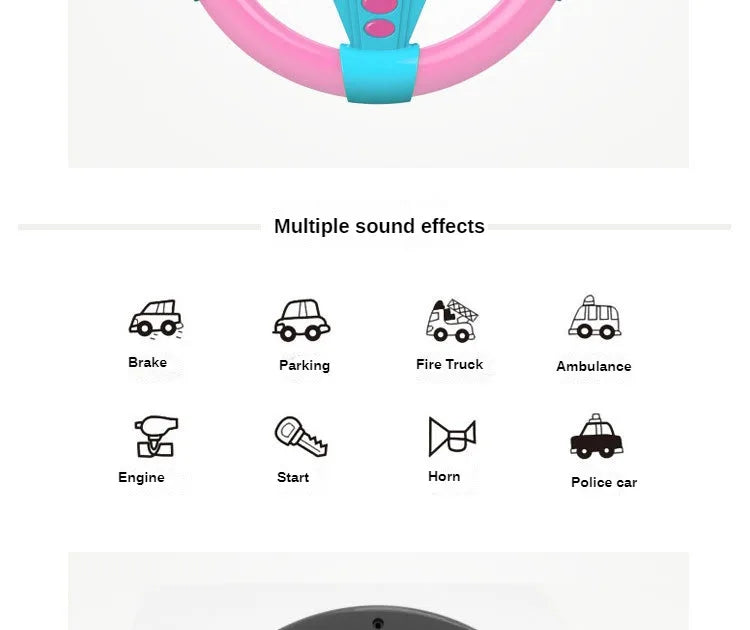 Kids&#39; Simulated Driving Toy: Steering Wheel with Sounds &amp; Music for Interactive Play