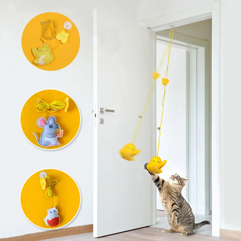 Interactive Hanging Cat Toy: Funny Teaser Wand for Kittens and Engaging Playtime