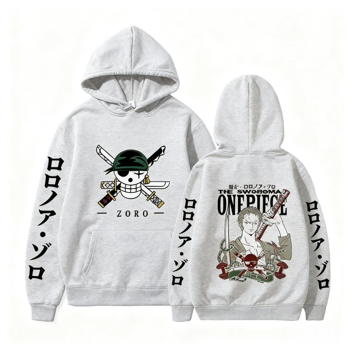 One Piece Zoro Anime Hoodie for Men and Women, Oversized Harajuku Y2K Pullover Sweatshirt, Casual Sports Hoodie