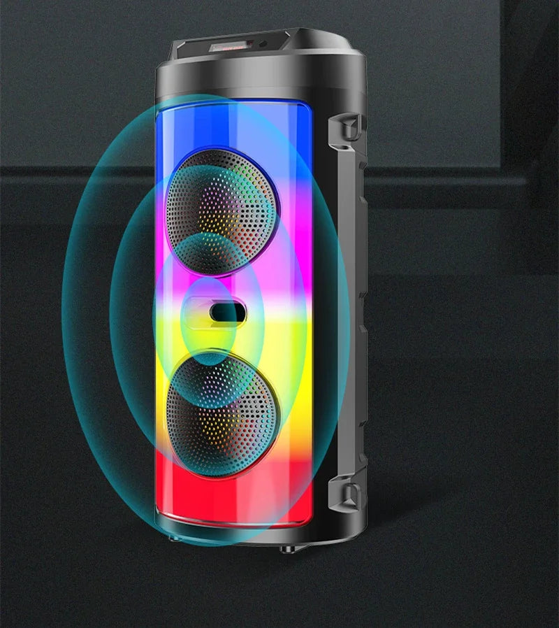 30W Wireless Column Bluetooth Speaker - Portable Subwoofer for Parties with Microphone