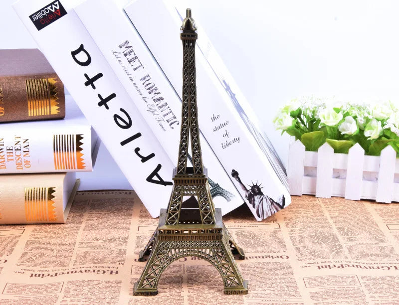 1Pcs Paris Eiffel Tower Ornament: Retro Bronze Iron Model for Home Decoration