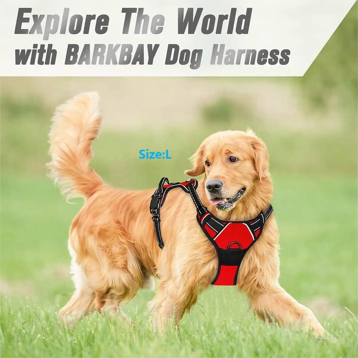 Heavy-Duty No-Pull Dog Harness: Front Clip with Reflective Handle for Large Dogs