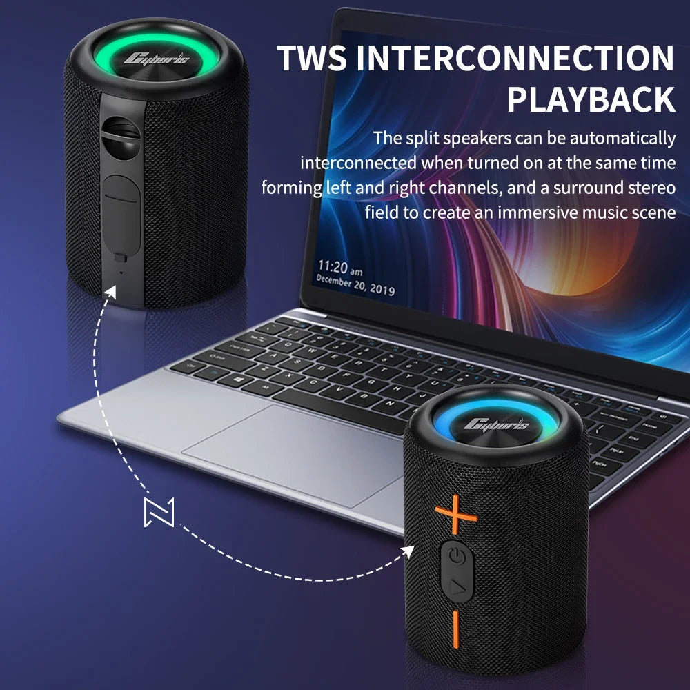 Wireless Bluetooth 2-in-1 Split Soundbox with Waterproof IPX6 and Subwoofer