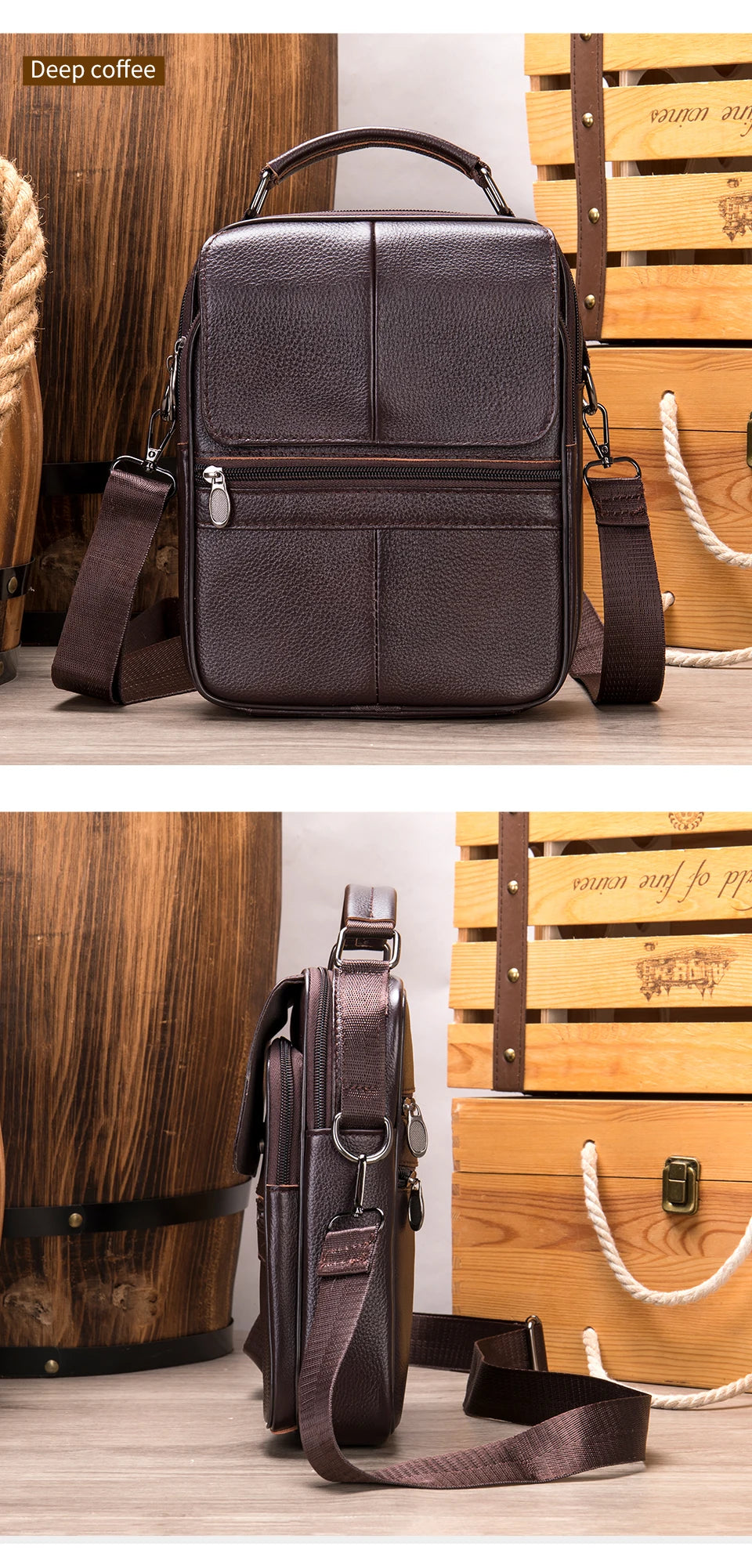 WESTAL Genuine Leather Crossbody Bag - Designer Messenger Bag for iPad and Daily Use