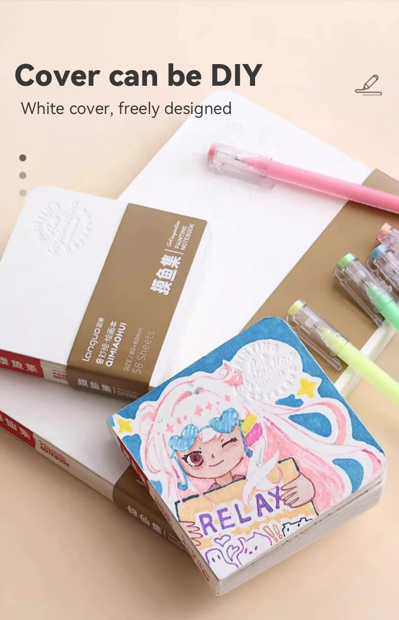 Mini Portable Handheld Drawing Book - 200g Thick White Cardboard for Watercolor