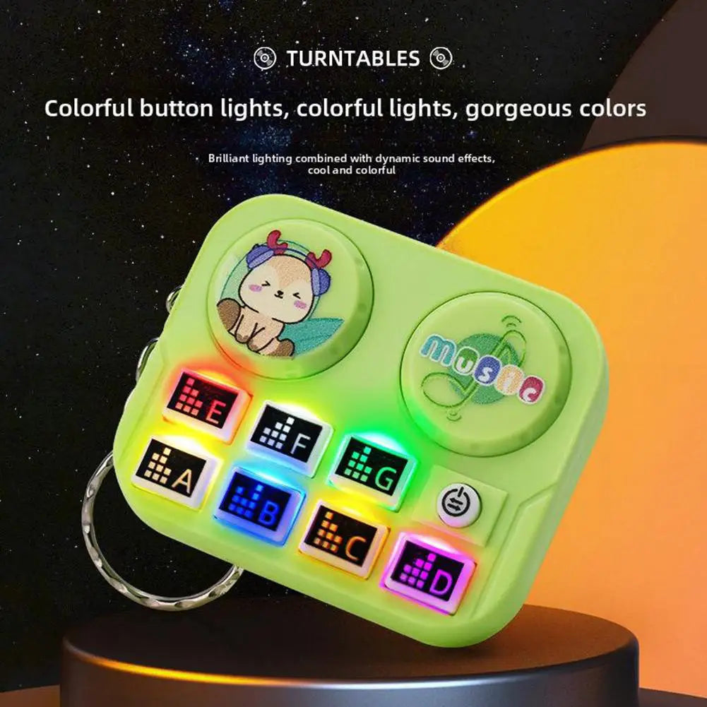 Mini DJ Music Disc Keychain Toy, Musical Sound Button Pendant, Fun Educational Gift for Kids