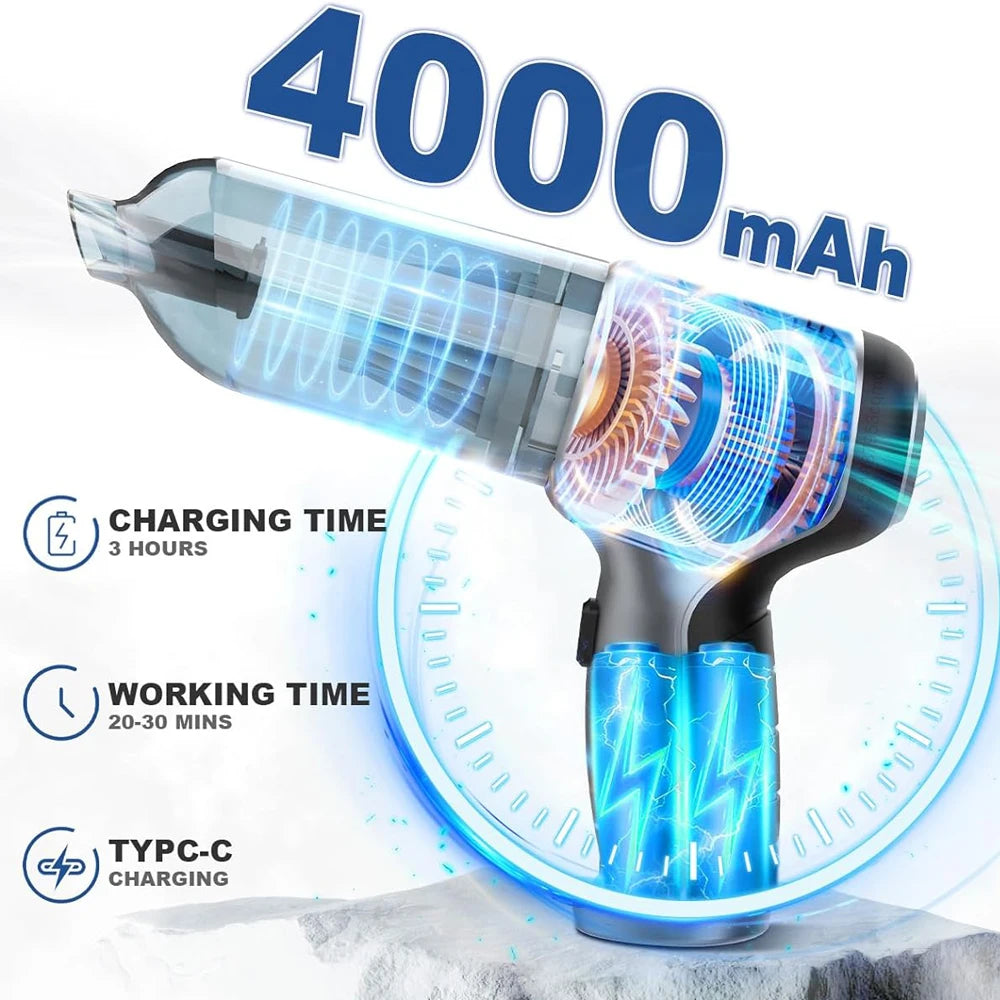 Wireless Car Vacuum Cleaner - 95000PA Strong Suction Handheld for Car &amp; Home