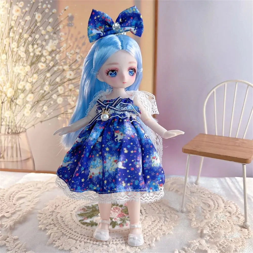 23cm BJD Doll with 3D Eyes and Movable Joints, DIY Dress-Up Doll with Clothes, Birthday Gift for Girls