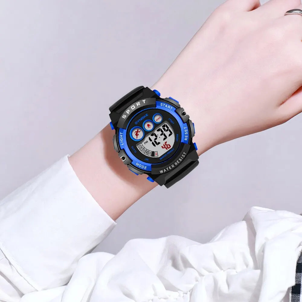 Kids Digital Sport Watch – Colorful Waterproof Electronic Watch for Boys &amp; Girls