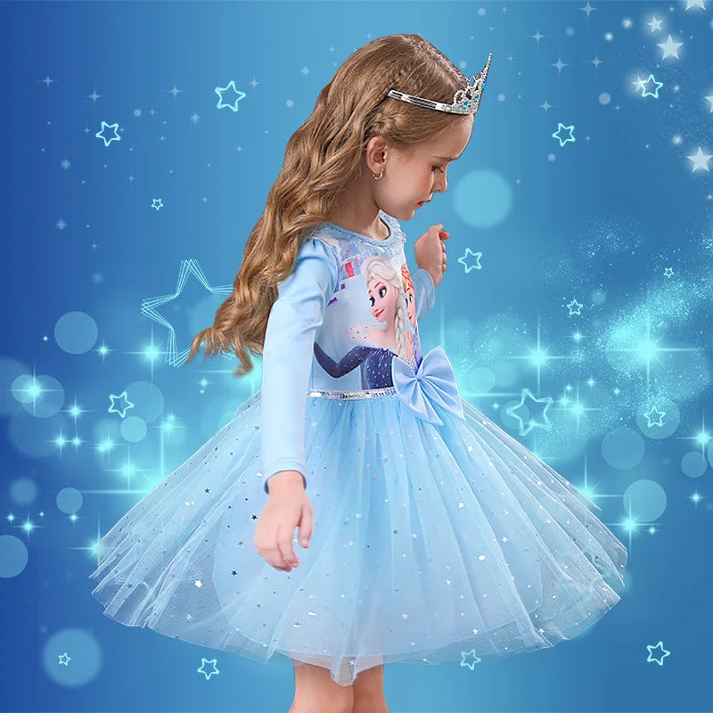 Fall Dresses for Girls – Frozen Elsa Long Sleeve Princess Costume, Perfect for Birthday Parties and Children&#39;s Events