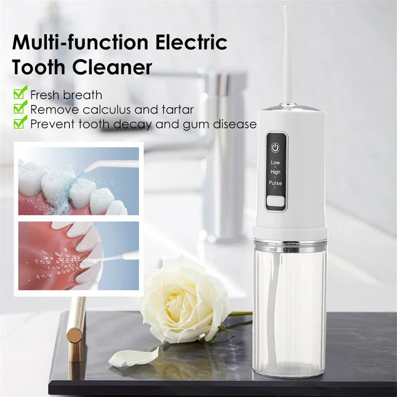 Xiaomi Portable Oral Irrigator - Rechargeable Electric Water Flosser with 4 Nozzles