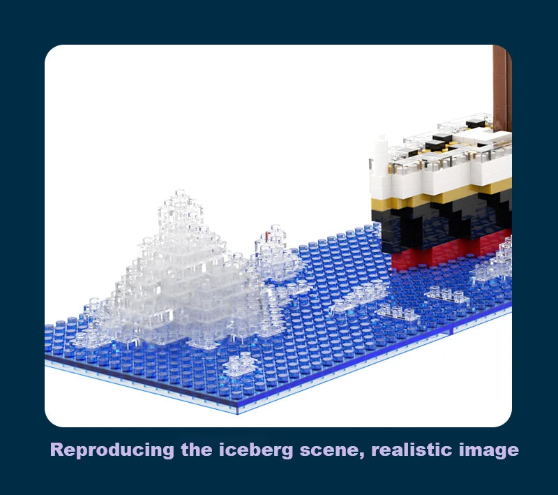 Titanic Building Block Model Kit: Small Particle Puzzle Cruise Ship for Kids