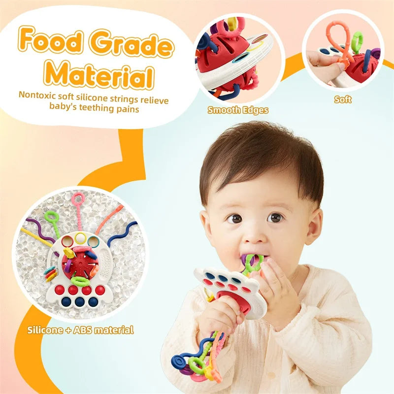 Educational Sensory Teether Rattle Toys for Infants Aged 0-12 Months