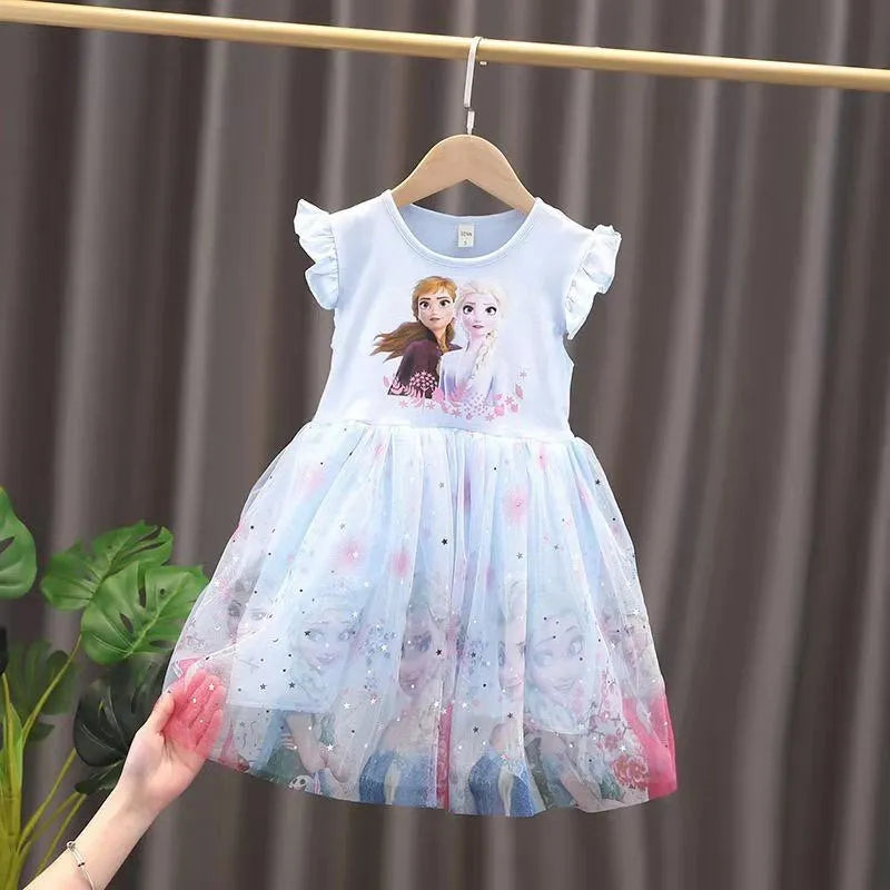 Summer Dresses For Girls -  Frozen Anna Elsa, Perfect for Birthday Parties and Children's Events